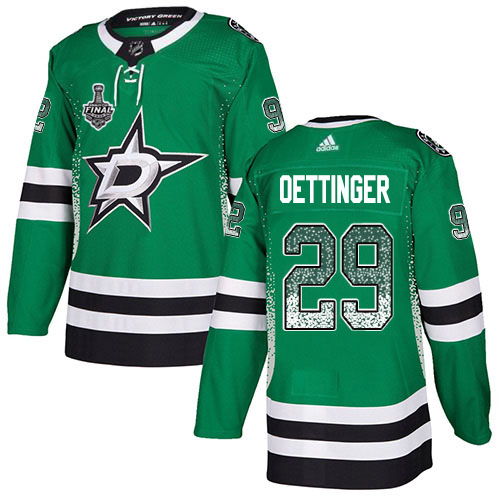 Adidas Men Dallas Stars 29 Jake Oettinger Green Home Authentic Drift Fashion 2020 Stanley Cup Final Stitched NHL Jersey